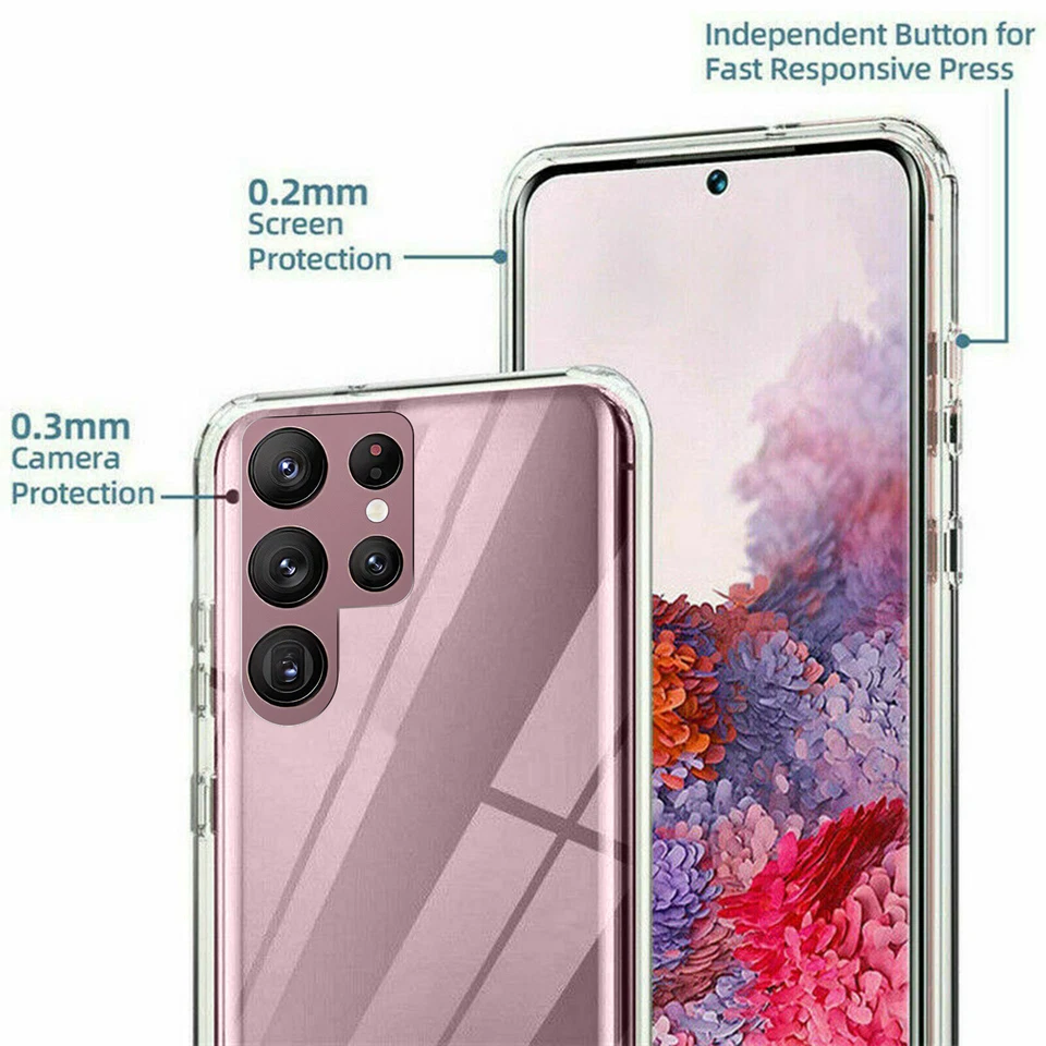 Funda protectora completa transparente TPU+PC para Samsung S24 S25 Ultra/S23/S25 FE 360° Foto 4 de 4