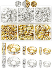 300Pcs Rondelle Spacer Beads for Jewelry Making, 6Mm, 8Mm, 10Mm Beads with Holes