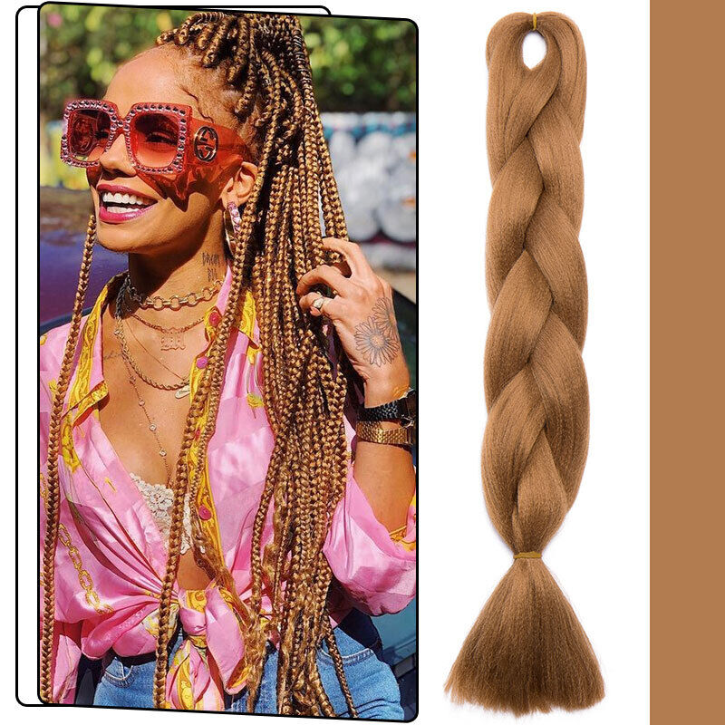 US Ombre Festival Party Synthetic Jumbo Box Braids Hair Extensions Cornrow  Twist