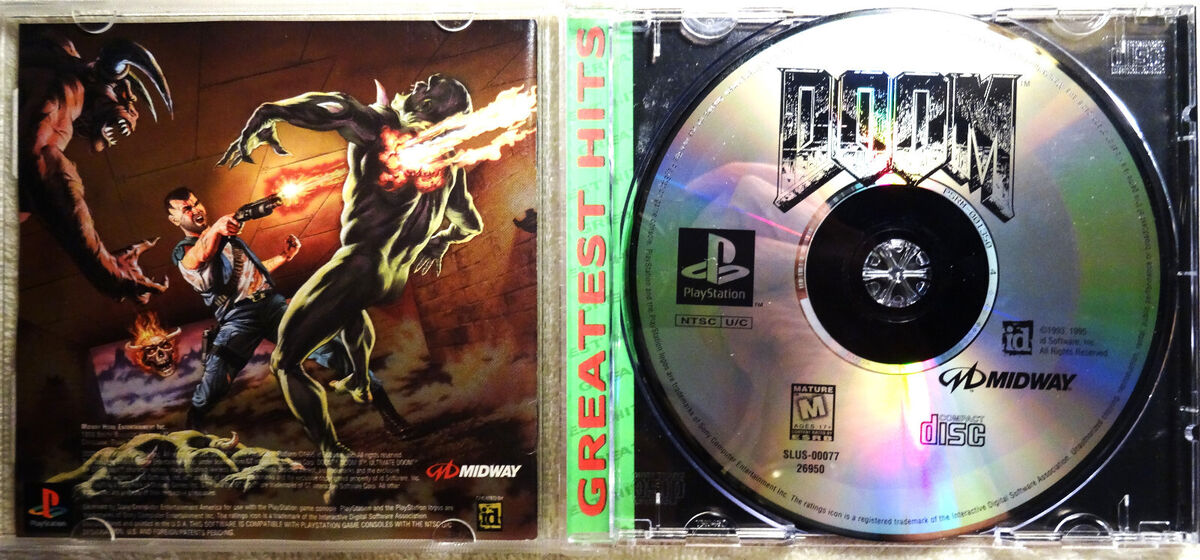 Sony PS1 Video Game. DOOM. Original case,manual and art Sony PS1 Video Game. DOOM. Original case,manual and art