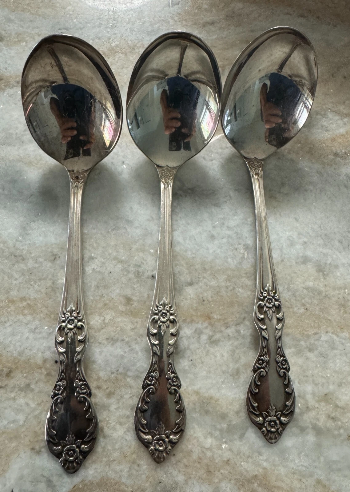 3 Soup Ladle Grand Elegance Silverplate 1959 by International Silver 6 1/2"