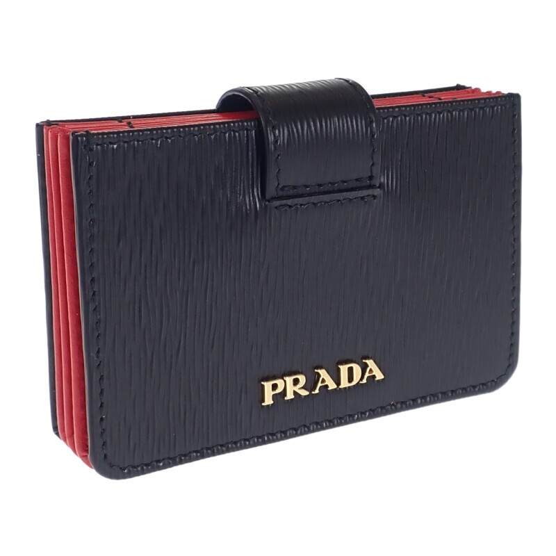 PRADA Accordion Bicolor Card Case Business Card Holder 1MC211