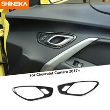 2x Interior Door Handle Panel Cover Trim For Chevy Camaro 2017 Carbon Fiber