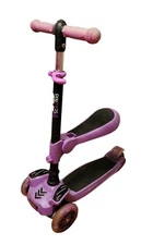 Hurtle ScootKid 3 Wheel Child Toddler Toy Scooter w/ LED Wheel Lights