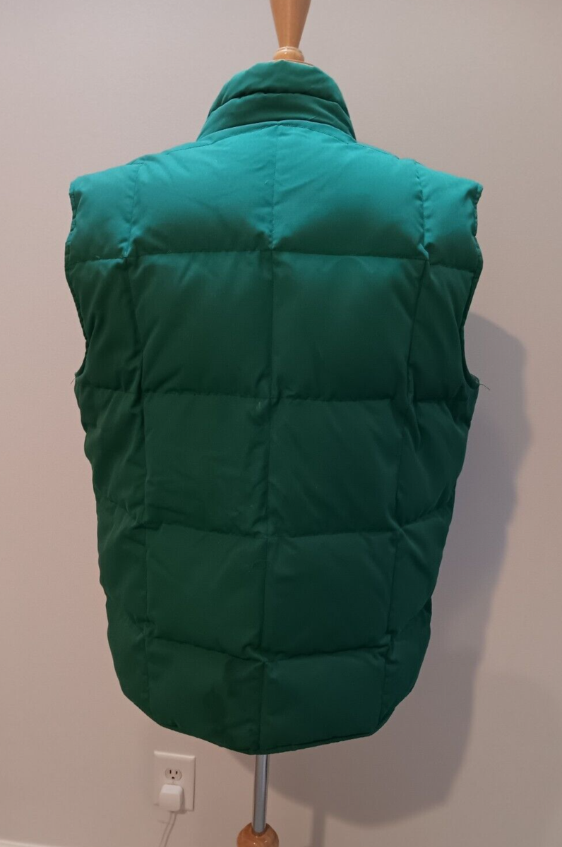 Vintage St Johns Bay Mens Green Down Puffer Vest Size XL Zip Snap