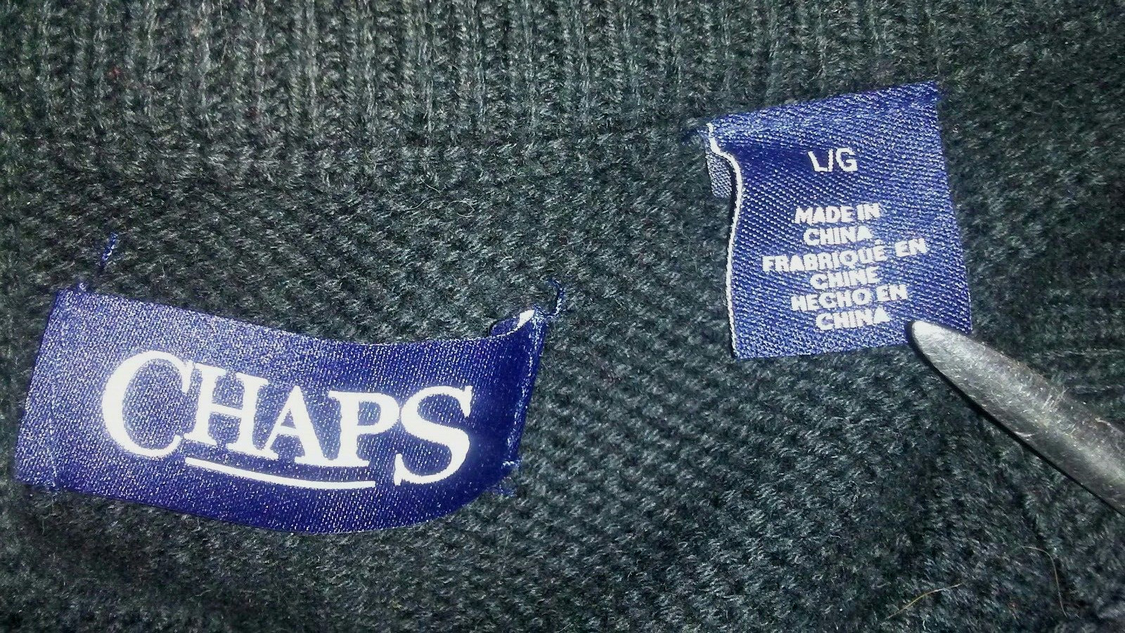 Chaps Gray Multicolor L Geometric Pullover Sweater - image 3