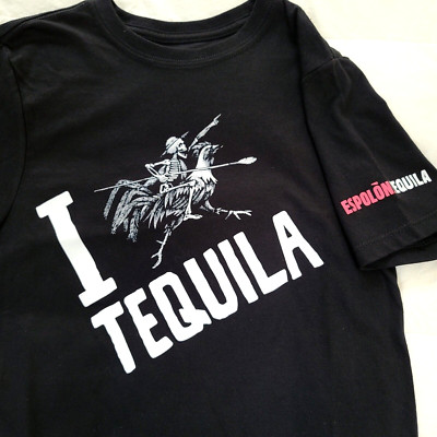 New EL ESPOLON TEQUILA Womens XS Tee Shirt Black Graphic Skeleton on Rooster