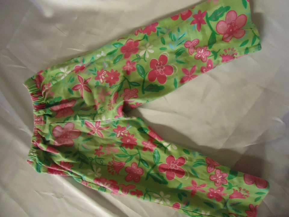 Hartstrings Girl's Pants Size 5 Lot of 2 Khaki Embroidery Green Pink Flowers - Image 3 of 4