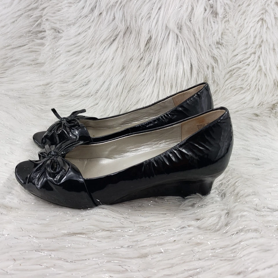 Туфли-лодочки ME TOO Barron черная кожа без застежек на танкетке размер 9 М - Изображение 3 из 4