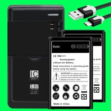 Long Life 2x 3970mAh Durable Battery Rapid Charger Cable f LG Premier LTE L61AL