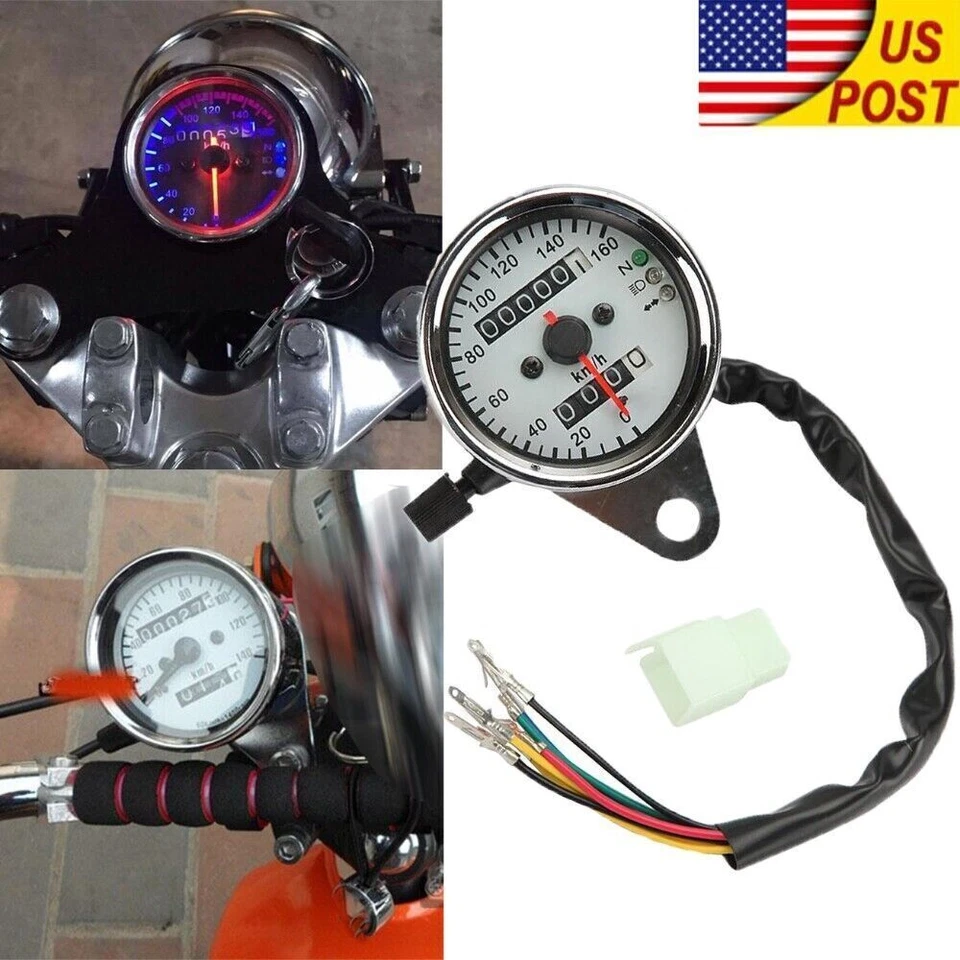 Motorcycle Backlit Dual Speedometer Chrome For Honda Shadow Spirit 1100 VT1100C - Image 3 of 4