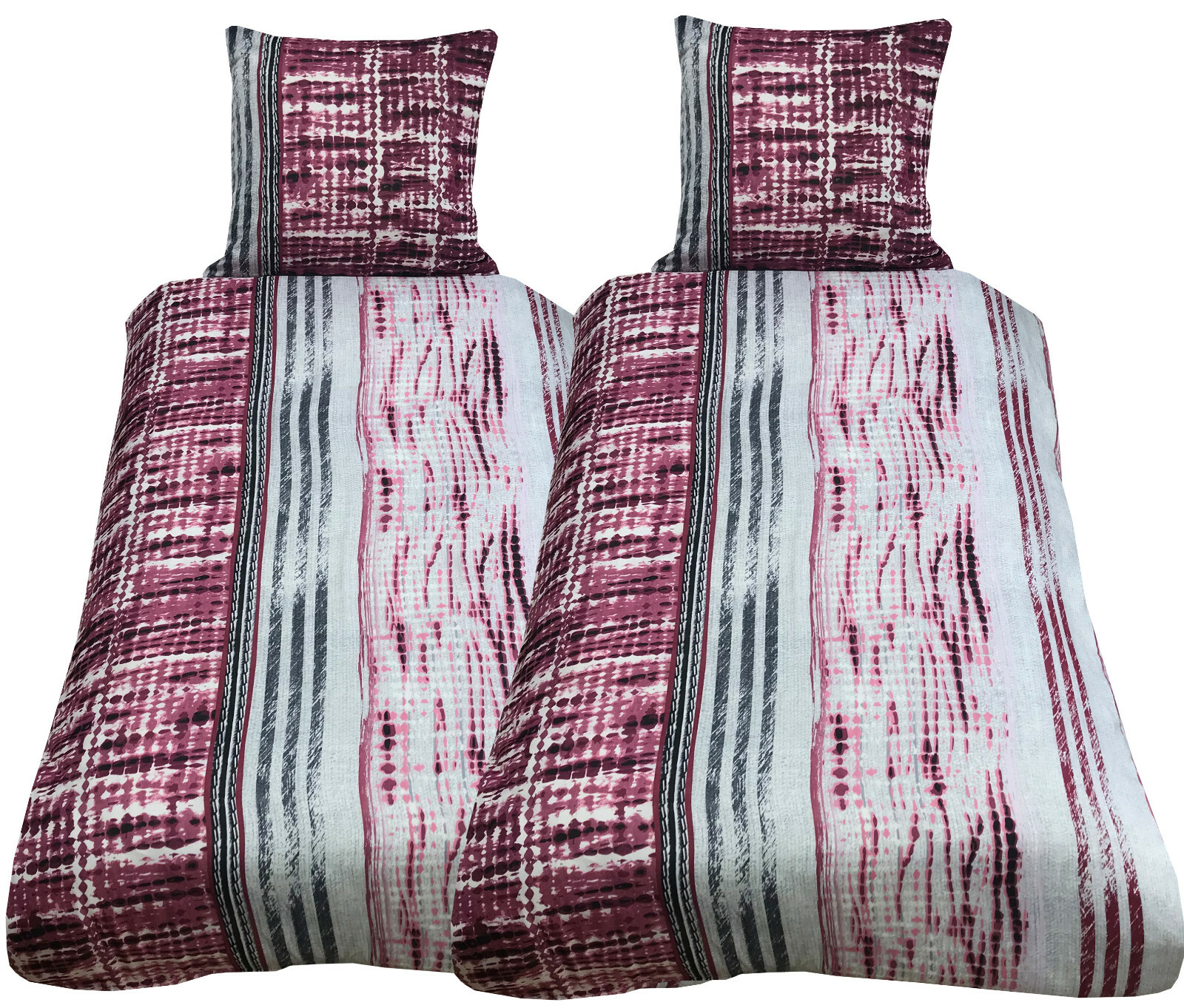 4 tlg Microfaser Bettwäsche 135x200 Bettwaren Bettbezug Sommerfarben Krone 2 tlg