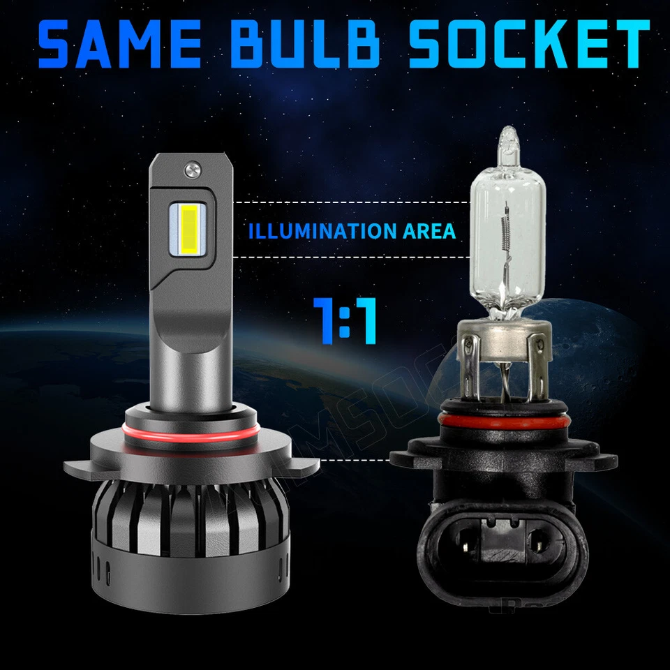 6 件 LED 车头灯高/低光束+雾灯套件 6000K 适用于庞蒂亚克 Sunbird 1993 - 1994 — 第 2/4 张图片