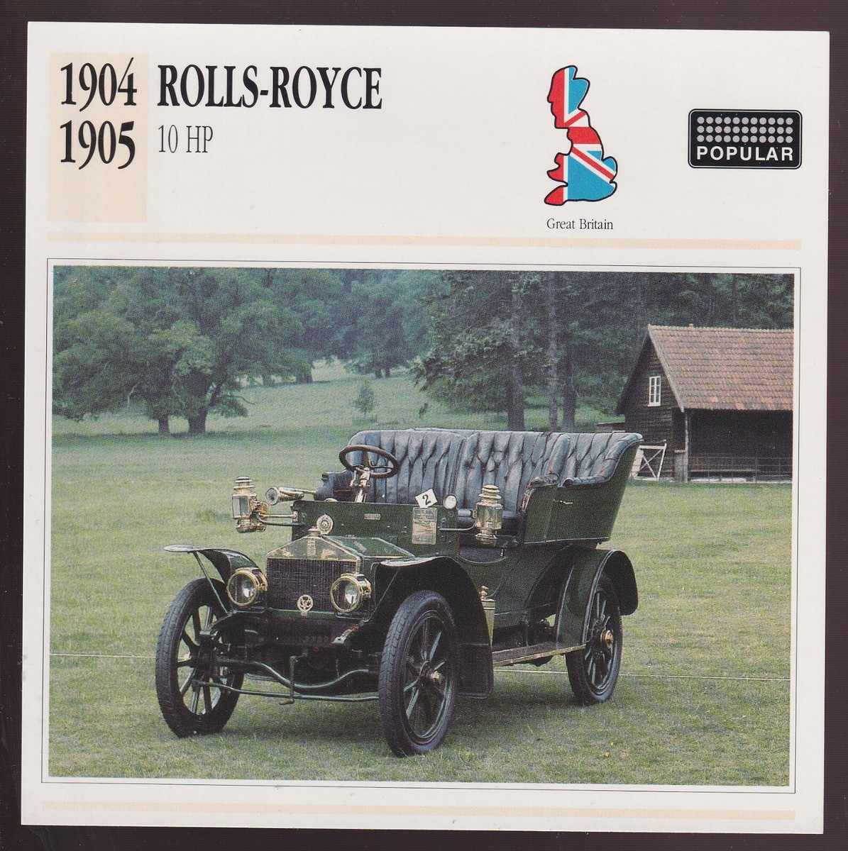1904-1905 Rolls-Royce 10 hp Early British Car Photo Spec Sheet