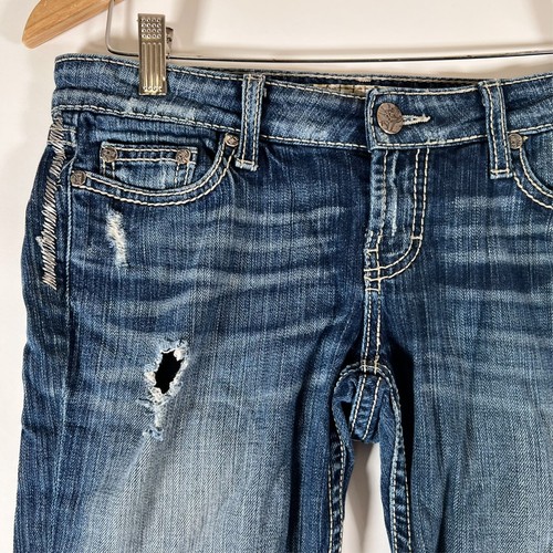 BKE Buckle Bootcut Jeans Womens 26x31.5(30”) Distressed Denim Stretch ~ NICE - Picture 9 of 21