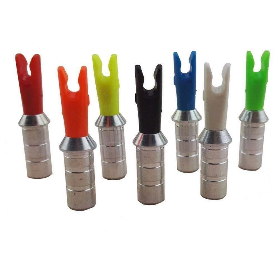 50X Archery Arrow Nocks Aluminum Pin Needles Plastic Tails Set Arrow Shaft DIY - Image 2 of 4