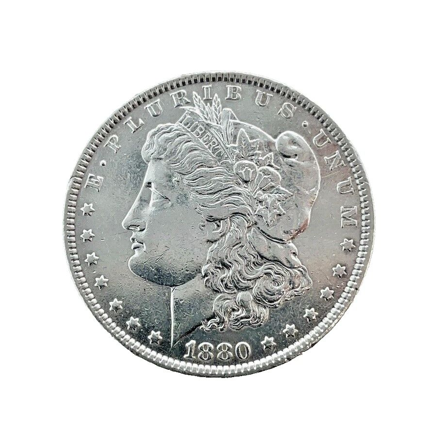 1880-P Morgan Dollar XF- Extremely Fine 90% Silver $1 U.S Coin # 1909 - Image 3 of 4