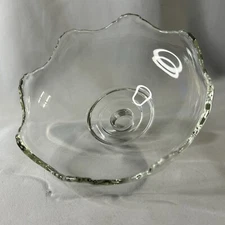 Unique Vintage Clear Glass Candy Bowl Insert Silver Candlestick Insert Screw In
