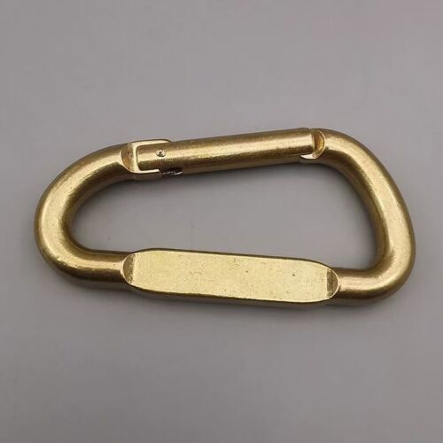 3 inch Solid brass D Oval Spring load Snap Carabiner keychain Hook Clip Purse- - Picture 7 of 8