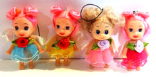 Lot of 4 Plastic Angel Dolls For Phone, Purse, Backpack Charm Strap -NWOT  23 