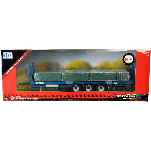 BRITAINS 1:32 RIMORCHIO CON BALLE FIENO KANE BALE TRAILER PLAY SET 3 ASSI 43218