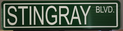 STINGRAY BLVD Metal Street Sign Chevy Corvette Summer 427 LS7 LS8 LS9 Sports Car