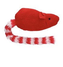 GKC Plush Red Furry Mouse Cat Toy with Bell 12 Inches-Brand New-SHIPS N 24 HRS