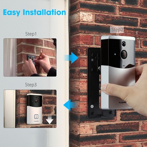 FLOUREON WIFI Video Doorbell, Smart Doorbell 720P HD Security Camera - 第 4/6 張圖片