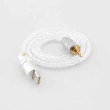 Pure Silver AUX Cable USB Type C to 3.5mm 2.5mm 4.4mm Plug for DAC Headphone