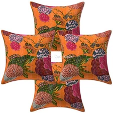 Cushion Cover Pillow Case Kantha Bohemian Traditional Throw Decor Art Yoga