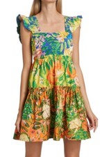 Anthropologie FARM RIO Caipirinha Tiered Cotton Mini Dress Size Small