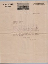 1921 Bushnell, Illinois McComb Illinois J.R. King Real Estate Bill Head Billhead