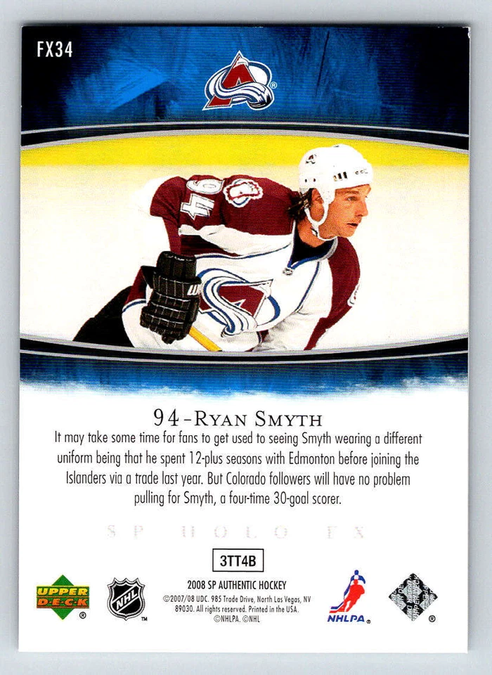 2007-08 SP Authentic Holoview FX #FX34 Ryan Smyth (ref 192881) - Image 2 of 2
