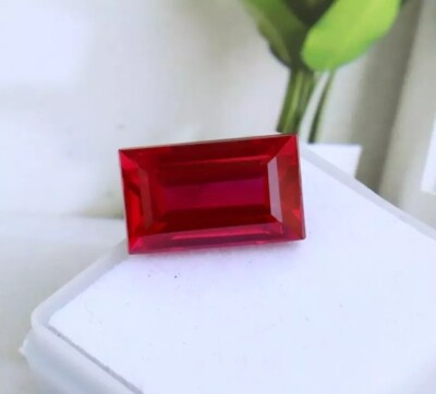 Natural Blood Red Ruby 10 Ct Baguette CERTIFIED Mozambique Loose Gemstone