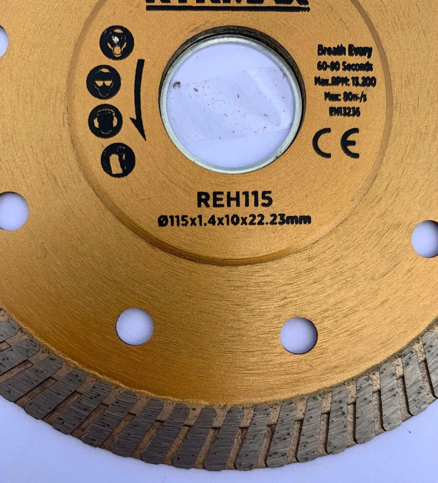 115mm 4.5"Angle Grinder Turbo Disc Porcelain TileThin Diamond Dry Cutting Disc - Image 4 of 4