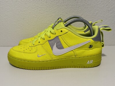 Nike Air Force 1 '07 LV8 Overbranding Sz 6.5 Y Neon Yellow Volt