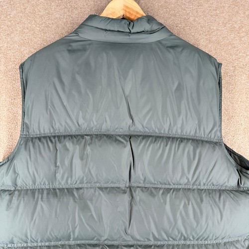 Land's End Men's Size XL Aqua Green Snap Goose Down Quilted Nylon Vest Jacket - Picture 8 of 10