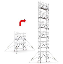 Angebot Premium Roll- Fahrgerüst Alu 60x240, DGUV-TÜV-EN, Arbeitshöhe 4,3-13,6m