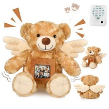 12 Inch Angel Remembrance Bear Plush Stuffed Animal with Recorder Soft Brown