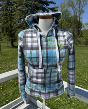 Y2K Billabong Reversable Skater Grunge Full Zip Hoodie Womens XS/S