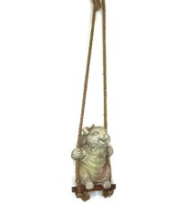 Vintage Chrisdon Girl Rabbit On Swing Figurine Resin