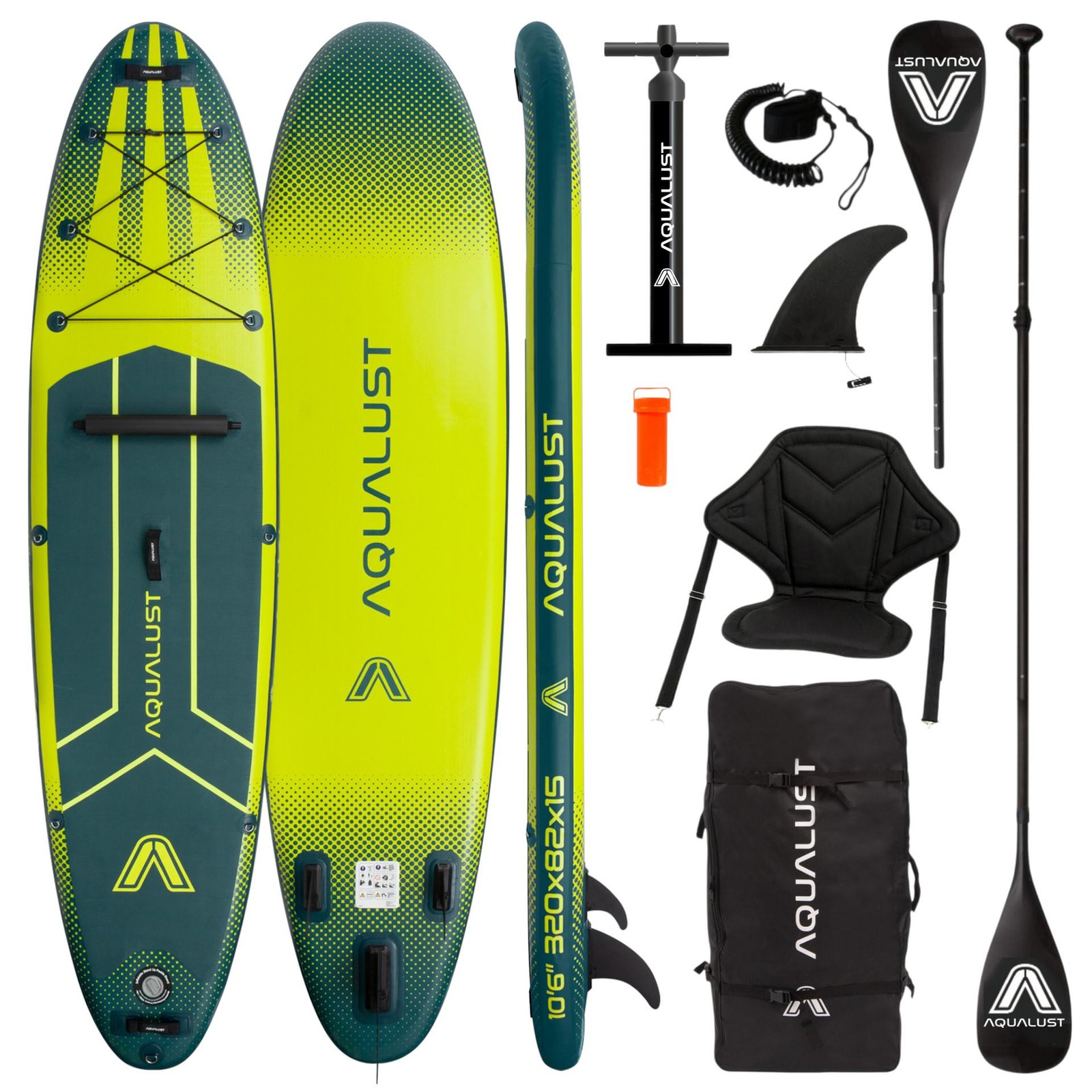 AQUALUST 10.6 iSUP Tabla De Paddle Surf Inflable Con Asiento 320cm