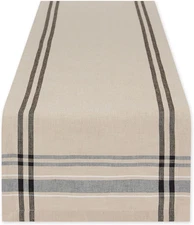 French Stripe Dining Table Collection Farmhouse Style Table Runner, 14X72 Inches
