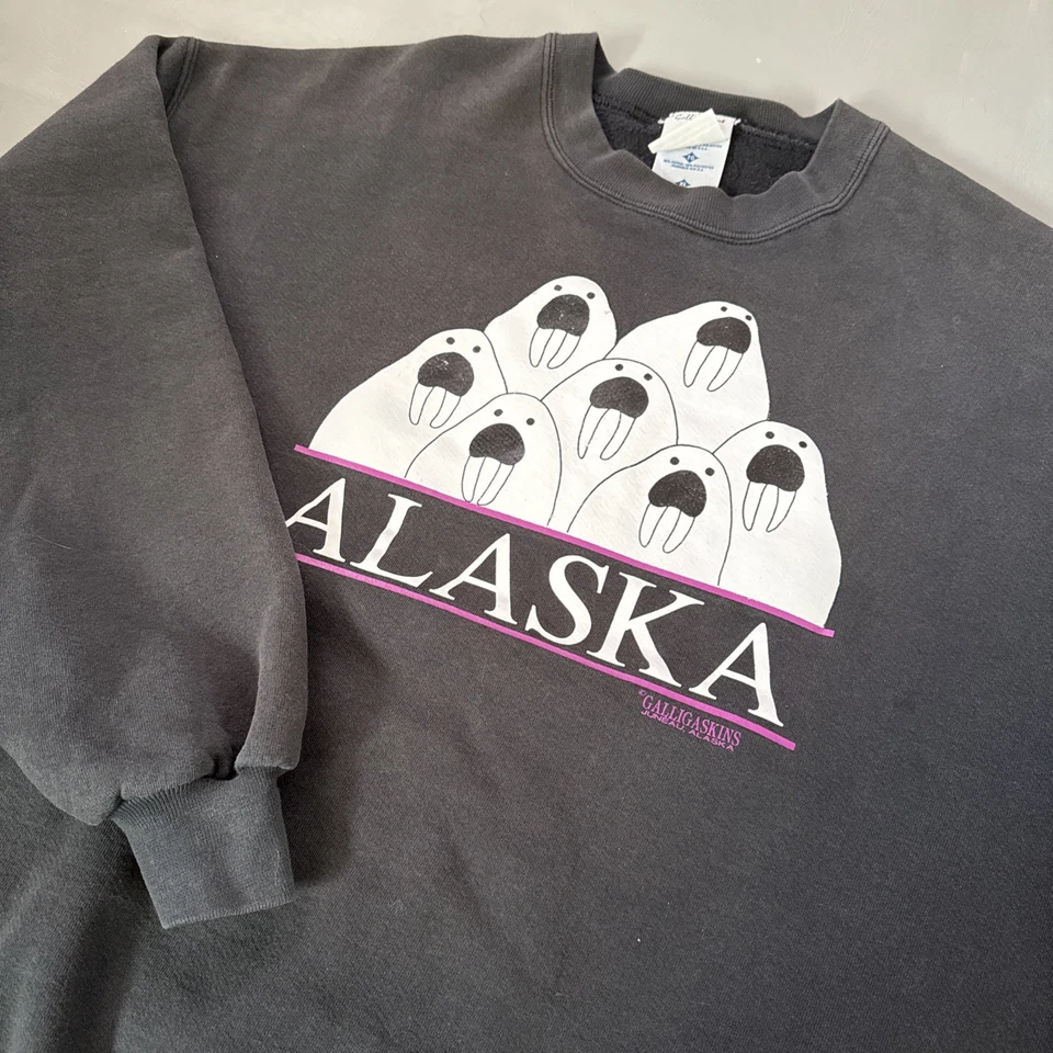 Vintage 90s Juneau Alaska Crew Neck Pullover Sweatshirt Men's Size XL - Image 2 of 4