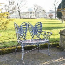 Antique Butterfly Design Two-Seater Garden Bench