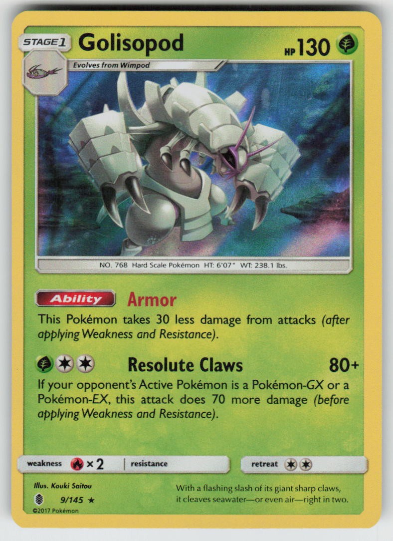 Holo Golisopod 9/145 Holo Rare Guardians Rising Near Mint
