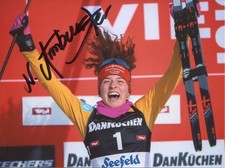 super piękny Nathalie Armbruster Oryginalny autograf Kombinacja nordycka