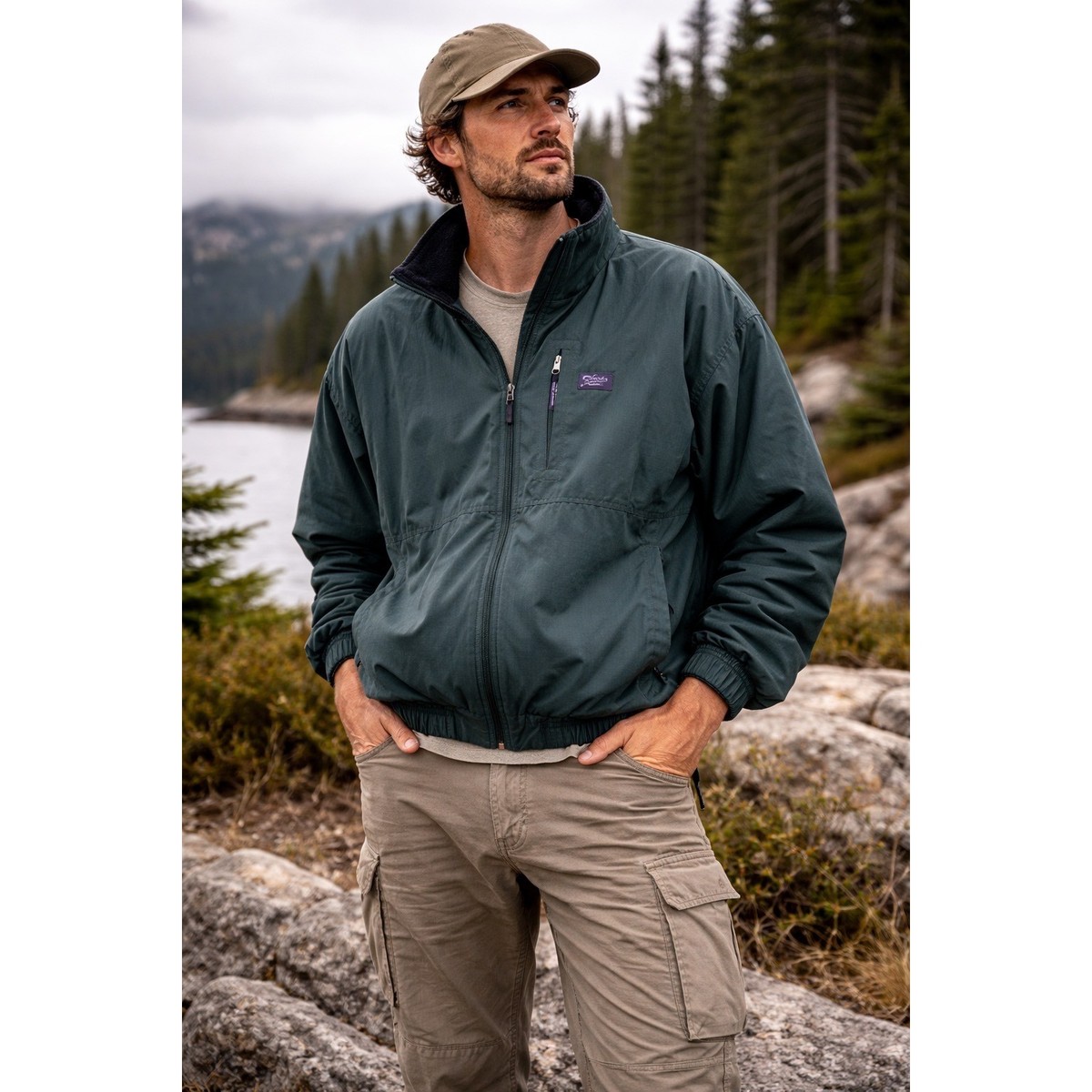 Vintage 90s Patagonia Shelled Synchilla Jacket Mens L Green Fleece