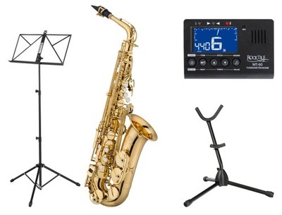 Jupiter JAS700Q Eb-Altsaxophon Set Bundle Pack Zubehör Stimmgerät Ständer Pflege