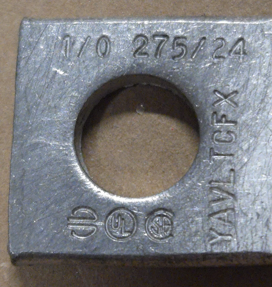 Terminales de compresión Burndy YAVLTGFX Cu Pink Die 348/12 1/0 275/24 Foto 2 de 4